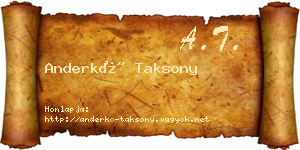 Anderkó Taksony névjegykártya